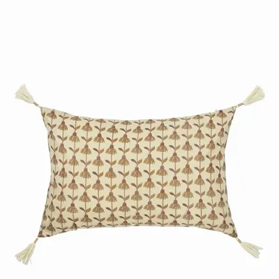 Coussins textile - Housse de coussin DAPHNE coton beige 40x60 - BLANC D'IVOIRE