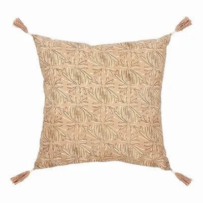 Fabric cushions - SOLINA pink cotton cushion cover 50x50 - BLANC D'IVOIRE