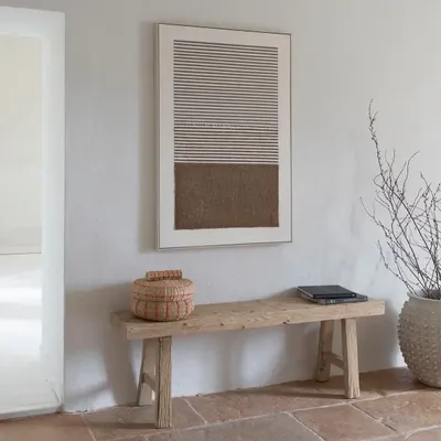 Bancs - Banc BAO orme naturel recyclé 150x40x47 - BLANC D'IVOIRE