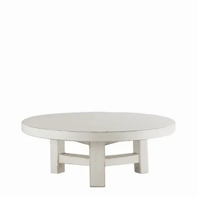 Tables basses - Table basse BAO orme blanc recyclé dia 80x30 - BLANC D'IVOIRE