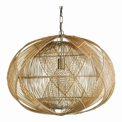 Hanging lights - NAKISHA natural rattan pendant light dia 65x48 - BLANC D'IVOIRE