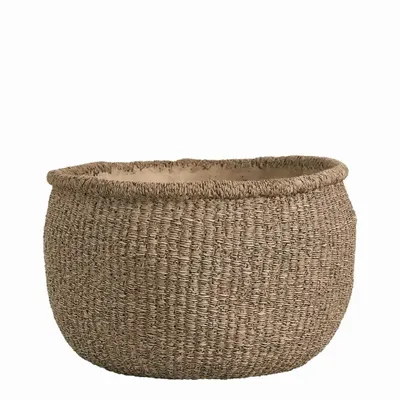 Corbeilles - Cache-pot CIKA ciment beige - Petit modèle - 39x37x24 - BLANC D'IVOIRE