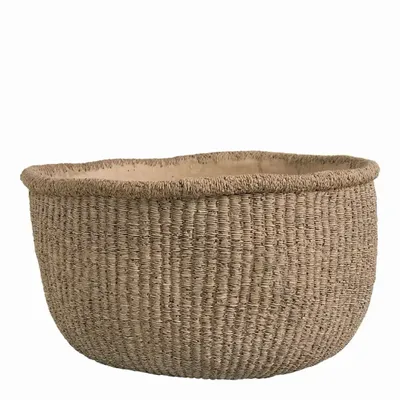 Corbeilles - Cache-pot CIKA ciment beige - Grand modèle - 44x43x24,7 - BLANC D'IVOIRE