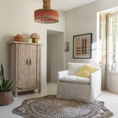 Baskets - Decorative vase ERO beige cement 40.7x40x30 - BLANC D'IVOIRE