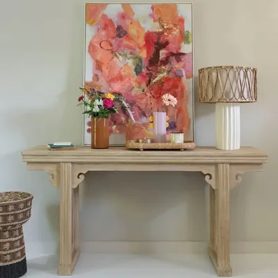 Tableaux - Tableau PASSION peinture à l'huile blanc et rose 90x120 - BLANC D'IVOIRE