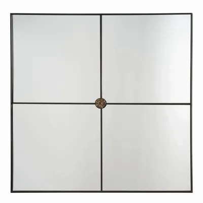 Miroirs - Miroir BASILE métal noir 80x5x80 - BLANC D'IVOIRE
