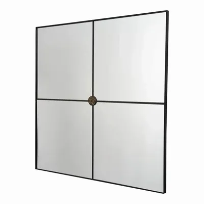 Mirrors - BASILE mirror black metal 80x5x80 - BLANC D'IVOIRE