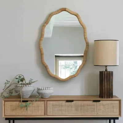 Mirrors - LOLA natural rattan mirror 60x4x90 - BLANC D'IVOIRE
