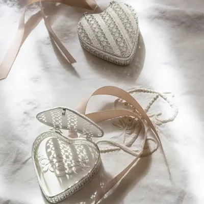 Home fragrances - Openwork metal heart box with scented decoration - Cotton Flower - MATHILDE M.