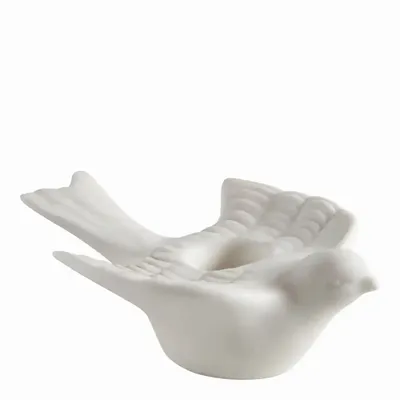 Bougies - Bougeoir Mésange en biscuit de céramique blanche - MATHILDE M.