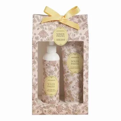 Coffrets et boîtes - Coffret parfumé lait corps 250 ml et gel douche 250 ml - Soleil Pastel - MATHILDE M.