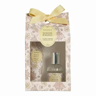 Caskets and boxes - Perfumed set of eau de toilette 30 ml and hand balm 30 ml - Soleil Pastel - MATHILDE M.