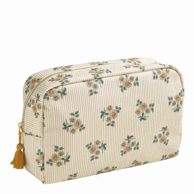 Clutches - Mandarine Flower rectangular toiletry bag, large model, in fabric - MATHILDE M.