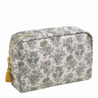 Clutches - Large rectangular Voile de Lin fabric toiletry bag - MATHILDE M.
