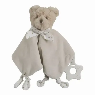Soft toy - Toudoux Teddy bear with beige teething ring - MATHILDE M.