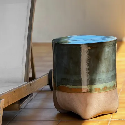 Lawn tables - STONEWARE COFFEE TABLE - LUNA COLLECTION - DI VINCENZO POUJOULA