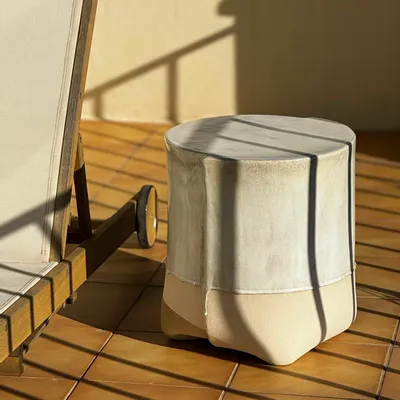 Lawn tables - STONEWARE COFFEE TABLE - MILK COLLECTION - DI VINCENZO POUJOULA