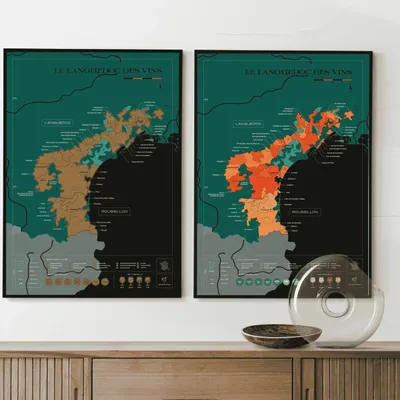 Objets de décoration - Carte du vin à gratter - Languedoc - 1020 DÉGUSTATIONS