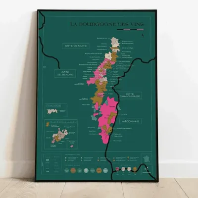 Objets de décoration - Carte du vin à gratter - Bourgogne - 1020 DÉGUSTATIONS