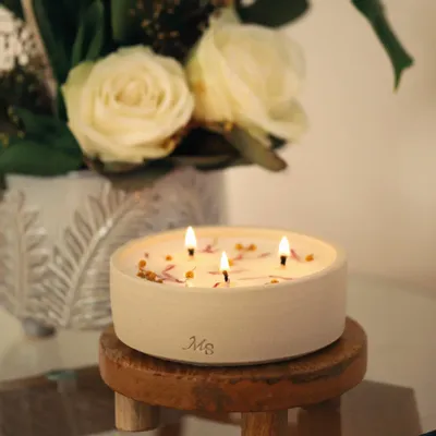 Floral decoration - Stoneware Candle - Frangipani and Jasmine (300G) - MAISON SÉJOUR