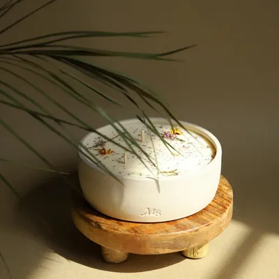 Décorations florales - Bougie grès - Vanille (300G) - MAISON SÉJOUR