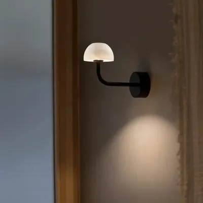 Wall lamps - ABSIDIOLA mini indirect wall lamp in alabaster or ceramic - LUXCAMBRA