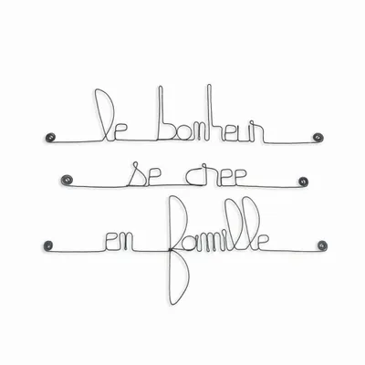 Other wall decoration - Wire Wall Decor Quote " Happiness is created in family " - BIJOUX DE MUR