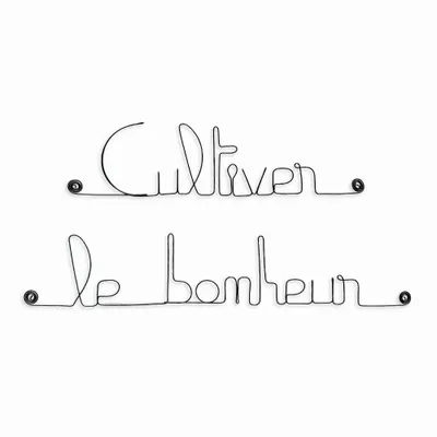 Autres décorations murales - Décoration Murale en fil de fer " Cultiver le bonheur " à punaiser - BIJOUX DE MUR