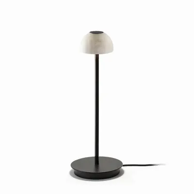 Table lamps - ABSIDIOLA mini L table lamp in alabaster or ceramic - LUXCAMBRA