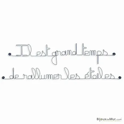 Autres décorations murales - Déco Murale  - Citation - "Il est grand temps de rallumer les étoiles" - BIJOUX DE MUR