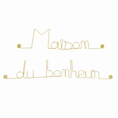 Other wall decoration - Gilded Brass Wire Wall Decor " House of Happiness ” - BIJOUX DE MUR