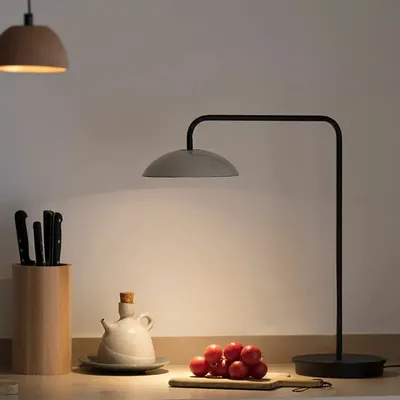 Table lamps - ABSIDIOLA long arm table lamp in ceramic plato - LUXCAMBRA