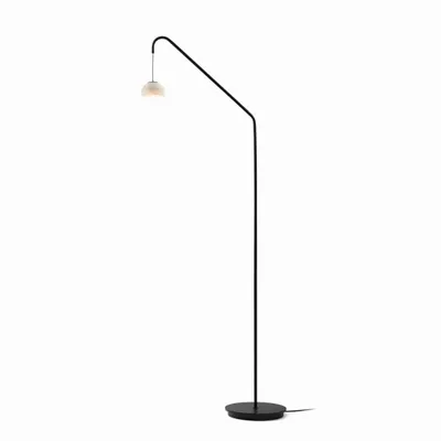 Lampadaires - ABSIDIOLA lampadaire arco mini avec abat-jour en albâtre ou céramique - LUXCAMBRA