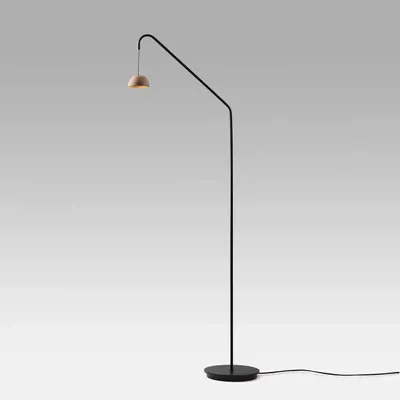 Floor lamps - ABSIDIOLA arco mini floor lamp with alabaster or ceramic lampshade - LUXCAMBRA
