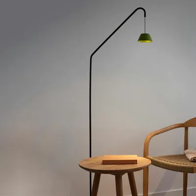 Floor lamps - ABSIDIOLA arco conica floor lamp with ceramic shade - LUXCAMBRA