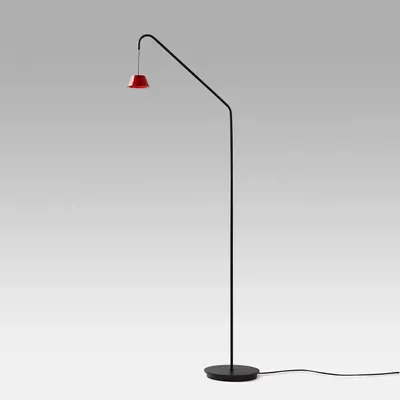 Floor lamps - ABSIDIOLA arco conica floor lamp with ceramic shade - LUXCAMBRA