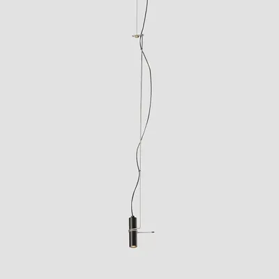 Hanging lights - HOLD hanging lamp with steel rod in black or white - LUXCAMBRA