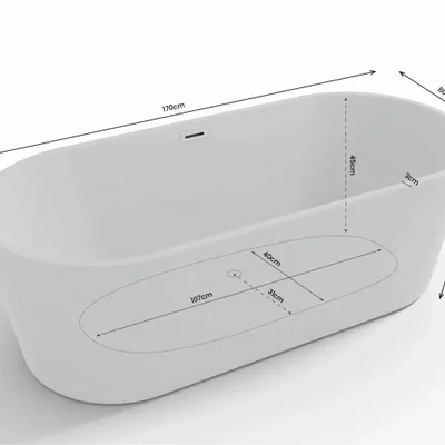 Baignoires - Baignoire îlot ovale JADE L.170 x l.80 cm, by SPALINA - SPALINA