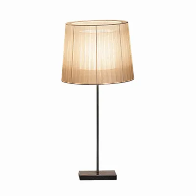 Lampes de table - INDIANA lampe à poser avec abat-jour d'organza beige - LUXCAMBRA