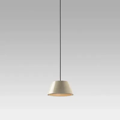 Hanging lights - ABSIDIOLA conica hanging lamp with ceramic shade - LUXCAMBRA