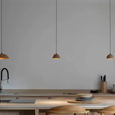 Hanging lights - ABSIDIOLA conica hanging lamp with ceramic shade - LUXCAMBRA