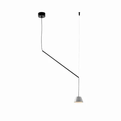 Hanging lights - ABSIDIOLA conica moving hanging lamp with ceramic shade - LUXCAMBRA