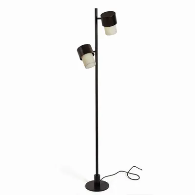 Floor lamps - KAN floor lamp in black with 2 shades - LUXCAMBRA