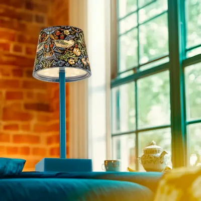 Lampes de table - Lampe de table, W.Morris - Strawberry Thief , LED rechargeable - JAVIER SA