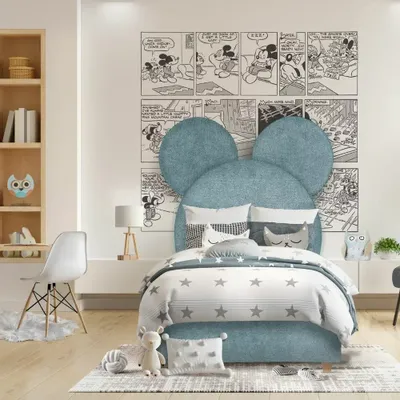Chambres d'enfants - Crazy Mouse Upholstered Bed - BLUE BEAR