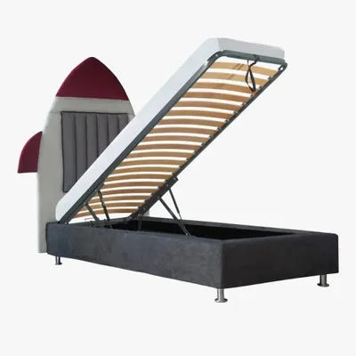 Chambres d'enfants - Space Craft Apollo 22 Upholstered Bed - BLUE BEAR