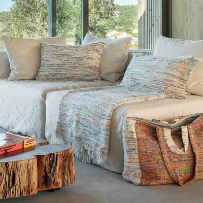 Sacs et cabas - Sac cabas tricolore TRESOR 48x38x14 cm - BED AND PHILOSOPHY