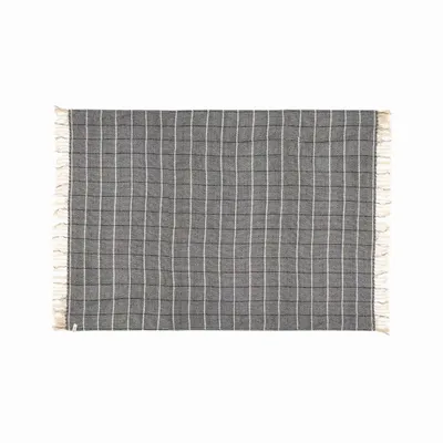 Throw blankets - CANYON linen and cotton plaid 135x200 cm - BED AND PHILOSOPHY