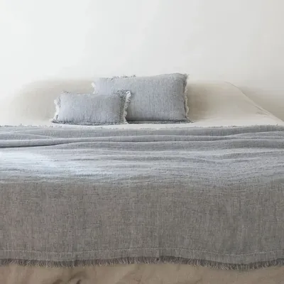 Coussins textile - Housse de coussin en double gaze de lin GALET 40x60cm - BED AND PHILOSOPHY