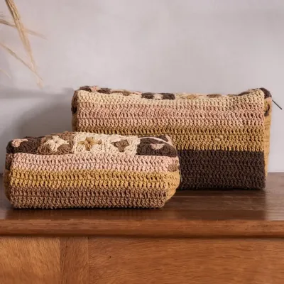 Pochettes - Trousse de toilette en crochet CABMEDIUM 28x15x15 cm - BED AND PHILOSOPHY